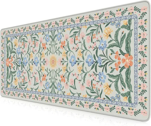 Vista 16 de iCasso Alfombrilla de mouse estética pequeña con diseño floral, mini alfombrilla de mouse portátil rosa, antideslizante y cómoda, de tela para mouse