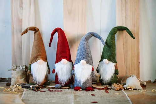 Vista 6 de elegantes medias de Navidad suecas con tarjeta de saludos y decoraciones regalo