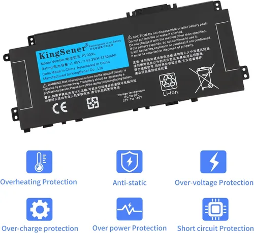 Vista 5 de Batería portátil de 43.3Wh para HP X360 14M-DW - PV03XL 11.55V Li-ion