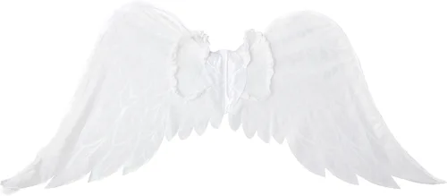 Vista 2 de Alas de ángel guardián blanco, 25 x 20 pulgadas (1 unidad), accesorio perfecto para disfraz, elegancia celestial, perfecto para fiestas temáticas