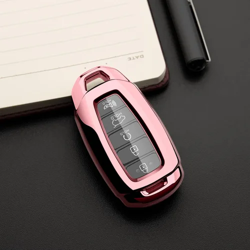 Vista 2 de Funda para Llavero de Coche Compatible con Estuche de Llave Hyundai Protector Rosa Portallaves
