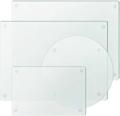 Vista 8 de Murrey Home Juego de tablas de cortar de vidrio para encimera de cocina, tablas de cortar de vidrio templado aptas para lavavajillas, pequeña Mármol