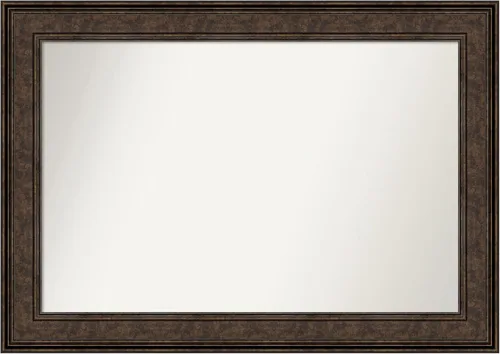 Vista 895 de Amanti Art Espejo de pared personalizado no biselado (25 x 25 pulgadas), marco de bronce acentuado, varios tamaños personalizados, espejo de baño