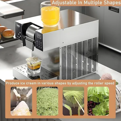 Vista 2 de Snowflake Ice Maker Machine, Automatic Electric Ice Shaved Machine, Food-Grade Stainless Steel Material Slushie Machine For Home, Parties, Food