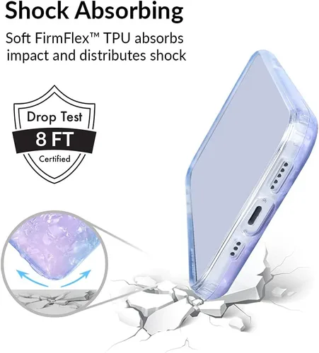 Vista 4 de VELVET CAVIAR Funda brillante iridiscente para iPhone 11 Pro Max, funda protectora estética para mujer (cuarzo ópalo azul)