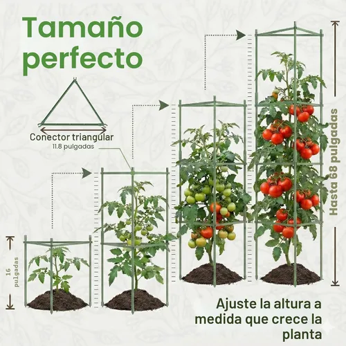 Vista 5 de Paquete de 3 jaulas de tomate de 68 pulgadas para jardín, enrejado grande