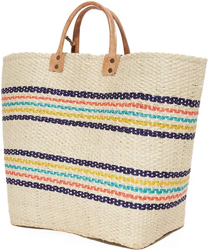 Vista 2 de Caracas - Bolsa de mano a rayas con pompones, naturalmulticolor, NaturalMulti