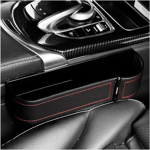 Vista 7 de Organizador de Espacio para Asiento de Coche con Portavasos Expandible, Almacenamiento para Asiento Delantero Automotriz con Portavasos, Caja