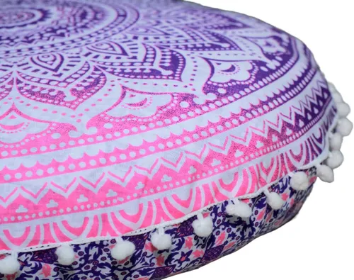Vista 16 de CRAFT KALA - Funda de cojín redonda de 22" con mandala bohemio para meditación, para sala, asientos, pufs, para sala de estar, sala de yoga, hogar
