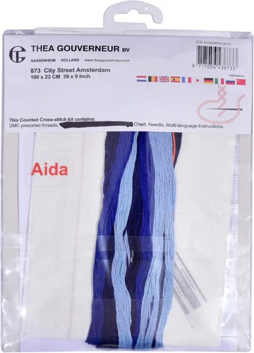 Vista 4 de Thea Gouverneur - Kit de punto de cruz con cuentas - City Street Amsterdam - Aida - 16 unidades - Kits de bordado para adultos - Manualidades