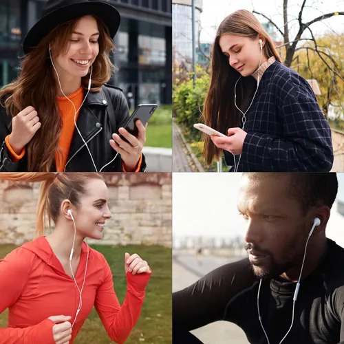 Vista 7 de Paquete de 2 auriculares USB C, auriculares USB tipo C estéreo de alta fidelidad USB C con micrófono de control de volumen compatibles con Samsung