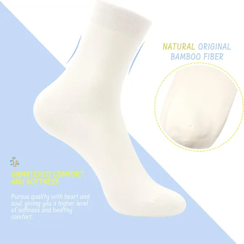 Vista 3 de BAMSOFT Calcetines suaves hasta el tobillo, calcetines finos de bambú originales para mujer, 4 pares