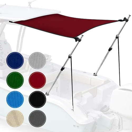 Vista 14 de Extensión universal de sombra en T para toldos Bimini para barcos, toldo de barco, postes telescópicos ajustables, acero inoxidable, cubierta