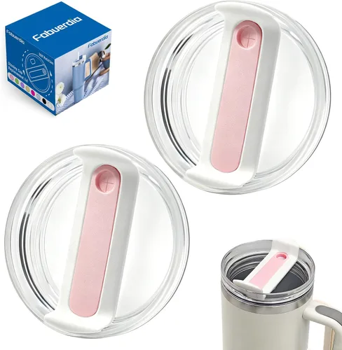 Vista 27 de Tapa de repuesto para vaso de 40 onzas compatible con Stanley Quencher, paquete de 2 fundas transparentes a prueba de derrames para accesorios