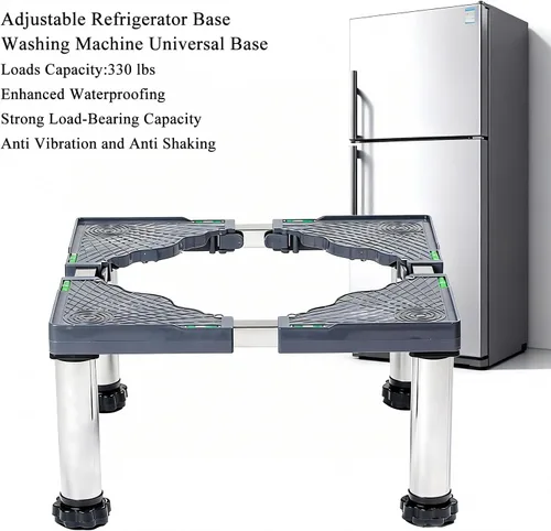 Vista 3 de Mini soporte para refrigerador de 5.5 a 6.7 pulgadas de altura, base universal ajustable con 4 pies fuertes, soporte multifuncional para lavadora