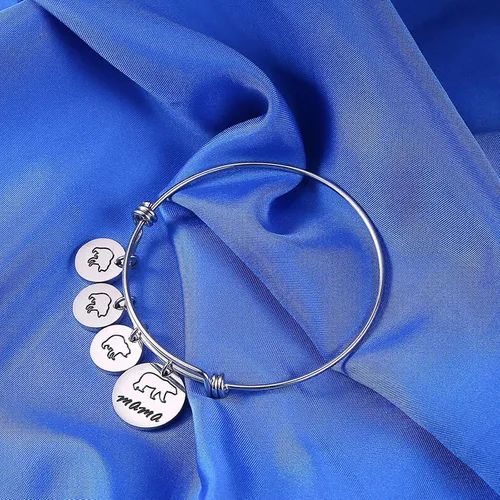 Vista 3 de GDKASRNY Pulsera de oso de mamá con brazalete ajustable de 1, 2, 3 cachorros, regalo para mamá