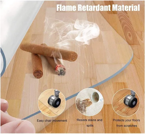 Vista 2 de Tapete para silla para el hogar, para suelo de madera, transparente, para suelo duro/alfombra, 47, 36, 56, 26, 72 pulgadas, protector de suelo