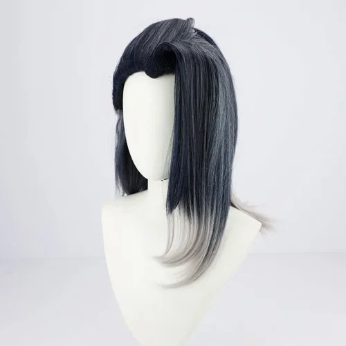 Vista 2 de Game Valorant - Peluca de cosplay larga de silicona negra para mujer, Halloween