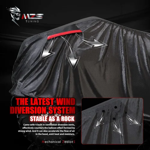 Vista 4 de MZS Cubierta Impermeable para ATV al Aire Libre, 76" Cubierta de Almacenamiento para Vehículo de 4 Ruedas, Accesorios de Protección de Cubiertas