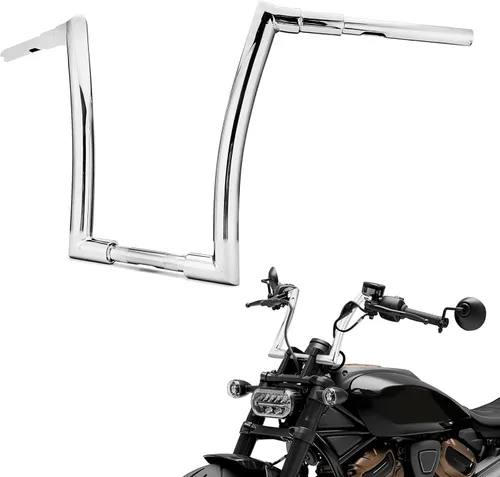 Vista 9 de Mofun Manillares Ape con Elevación de 12 pulgadas, manillares de abrazadera de 1 pulgada, barras gruesas de 1.5 pulgadas compatibles con Harley