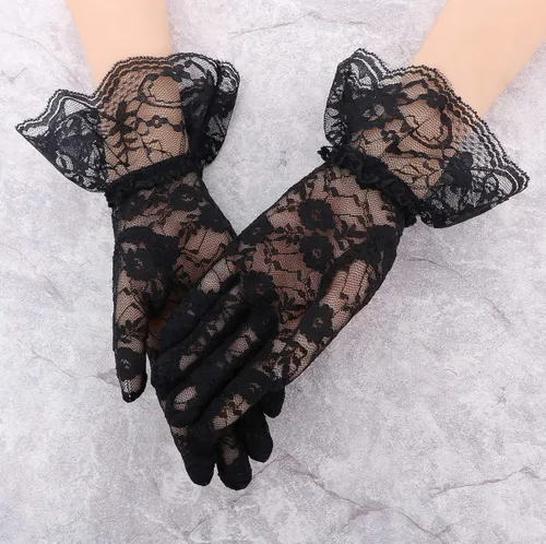 Vista 3 de Simplicity Guantes de encaje floral vintage para mujer