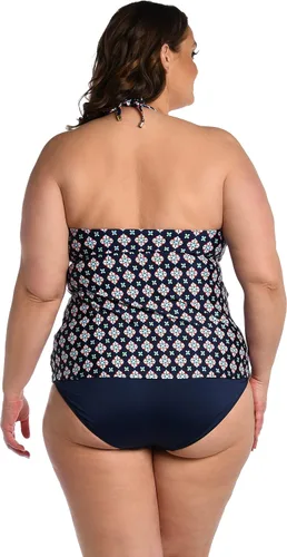 Vista 2 de 24th & Ocean Traje de baño tankini con tirantes y cuello alto para mujer
