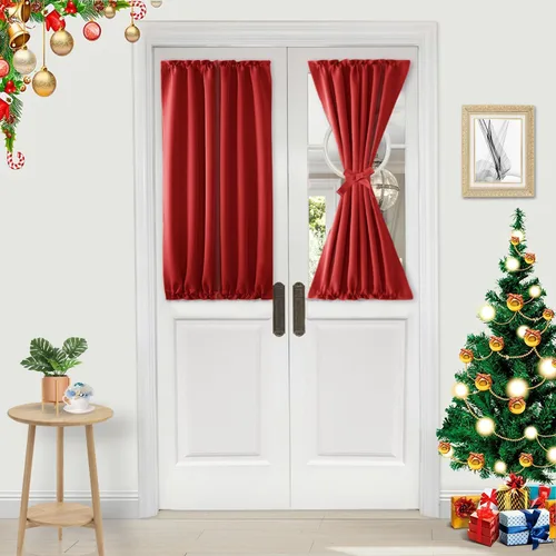 Vista 132 de DWCN Cortinas para Puertas Francesas – Cortinas opacas térmicas con bolsillo para barra para puertas con ventana de cristal, puertas de cocina