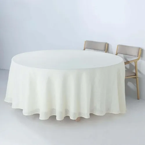 Vista 27 de Efavormart Mantel Redondo de Arpillera Sintética de Yute Natural de 90 Pulgadas - Cubierta de Mesa Rústica Boho Chic Estilo Granja para Navidad