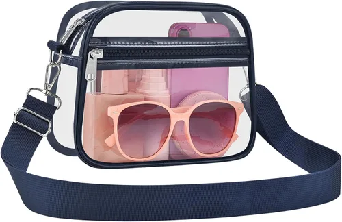 Vista 22 de COK Bolsa transparente para eventos de estadio, bolsas cruzadas para mujeres y hombres, bolso transparente para conciertos y festivales