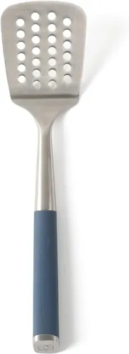 Vista 26 de Calphalon Espátula ranurada, espátula de cocina, espátula ranurada, girador de acero inoxidable con mango de silicona resistente al calor, espátula