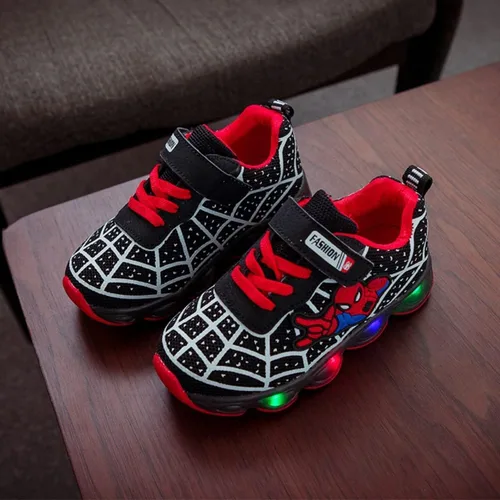 Vista 2 de RAYCHY Zapatos iluminados LED de malla ligera transpirable para niños pequeños