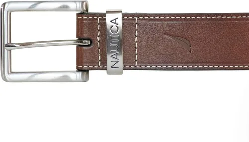 Vista 3 de Nautica Men's Casual and Dress Leather Belt with Metal Buckle