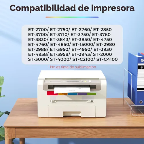Vista 2 de Botellas de recarga de tinta ET-2850 ET-3760 ET-3850 (paquete de 5) para ET