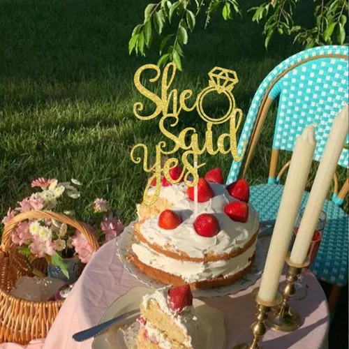 Vista 6 de 1 pieza de decoración de pastel con purpurina ensamblada con purpurina para celebrar bodas, compromisos, temática de cumpleaños, suministros