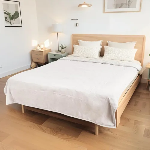 Vista 28 de Manta térmica eléctrica tipo throw tamaño 50"x60" - Tela de franela y sherpa de doble cara, 6 ajustes de calor y 3 horas de apagado automático