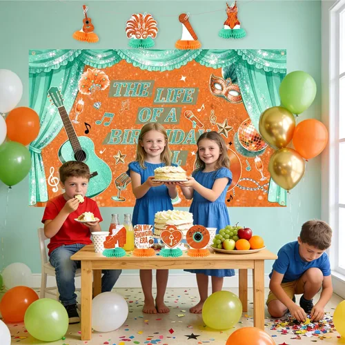 Vista 9 de Decoraciones para fiesta de cumpleaños de niña en My Showgirl Era, telón de fondo para fiesta de cumpleaños de Showgirl, decoración de fiesta