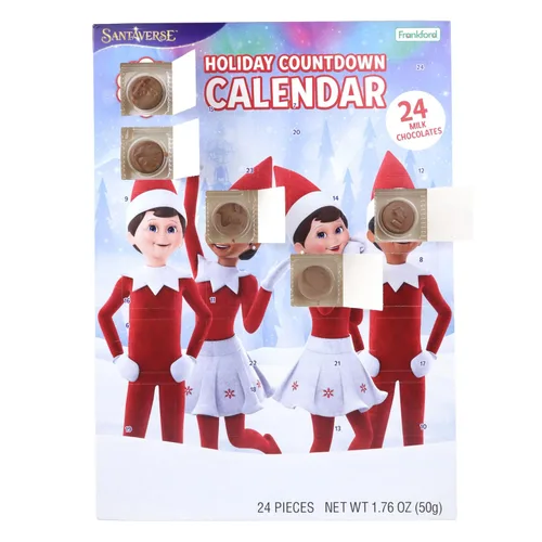 Vista 4 de Elf on the Shelf - Calendario de cuenta regresiva de chocolate con caramelo navideño - 24 días