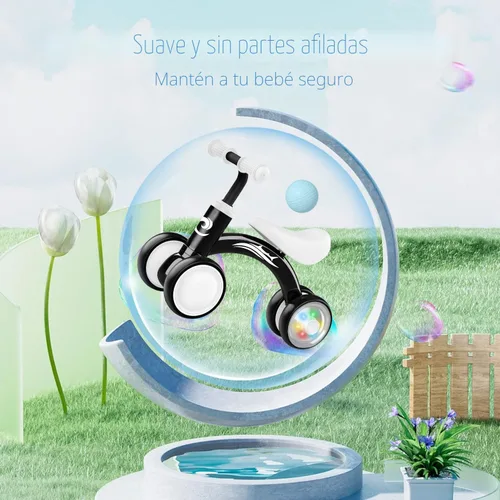 Vista 5 de Gamfeiny Colorful Lighting Baby Balance Bike Toys for 1 Year Old Boy Girl Gifts, 10-36 Month Toddler Balance Bike, No Pedal 4 Silence Wheels & Soft
