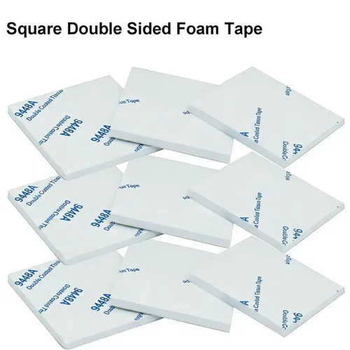 Vista 3 de 100 cintas de espuma de doble cara con almohadilla cuadrada fuerte, cinta de montaje resistente de 0.98 x 0.97 pulgadas, ideal para paredes
