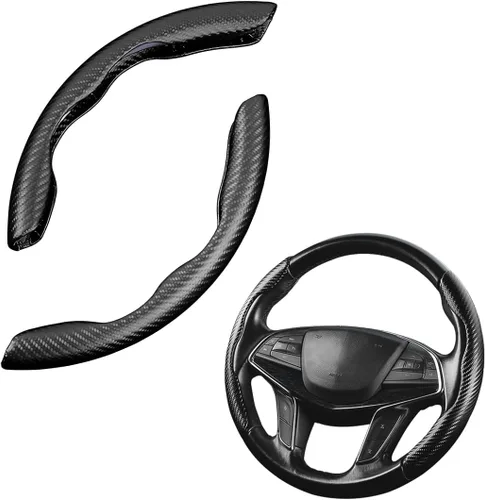 Vista 20 de LoyaForba Funda universal para volante de automóvil, protector universal de cuero segmentado de 15 pulgadas, antideslizante y suave, transpirable