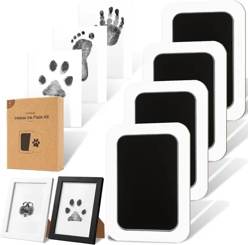 Vista 17 de Kit de huellas sin tinta para perros, gatos y bebés, kit de huellas de manos de bebé y nariz de perro de tacto limpio, kit de huellas de perro sin