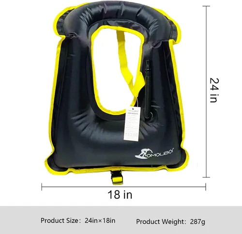 Vista 2 de Chaleco de esnórquel para adultos, chaleco de natación inflable para mujeres/hombres, chalecos de natación para kayak, remo, pesca, surf, esnórquel