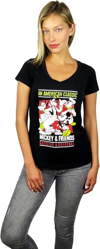 Vista 3 de Disney - Camiseta de Mickey Mouse y sus amigos con cuello en V para mujer