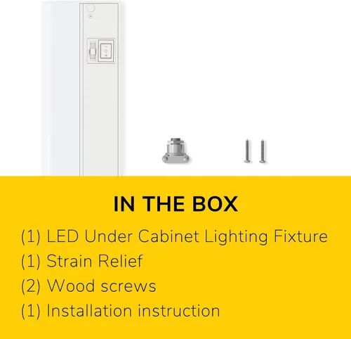 Vista 7 de Getinlight 30,48 cm de luz LED para debajo de gabinete, solo cableada, de 3 colores, seleccionable 3000K/4000K/5000K, regulable, acabado en blanco