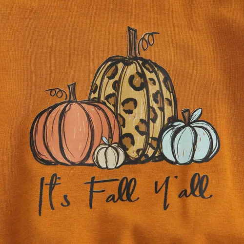 Vista 5 de Madjtlqy Conjunto de ropa de Halloween para bebé niña con estampado de calabaza con estampado de calabaza, camiseta de manga larga + pantalones