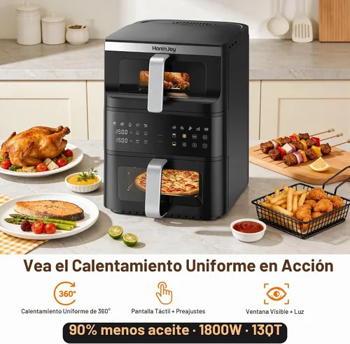 Vista 6 de Freidora de aire vertical de doble cesta de 13 cuartos con acabado