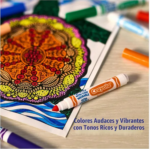 Vista 4 de Crayola Marcadores de línea ancha (12 unidades), marcadores lavables para niños, colores surtidos, suministros de arte y manualidades, para libros