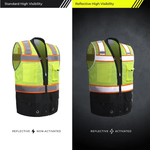 Vista 4 de Shine Bright Chaleco de seguridad – Alta visibilidad con correas reflectantes y bolsillos – Premium, suave, duradero y transpirable