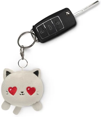 Vista 3 de TeeTurtle Llavero con dije de peluche Love Grey Cat