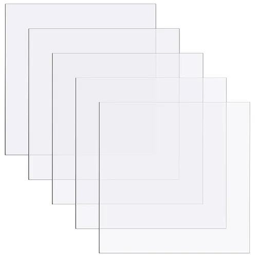 Vista 10 de Zonon 5 piezas de hojas de policarbonato transparente 25.5 x 20.5 x 0.05 cm Hoja de plástico delgada Panel de plástico resistente con papel